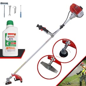Roçadeira Profissional Kawashima BCJ431-L À Gasolina 43cc 1,7HP 10.000rpm 2 Opções de Corte Com Lâmina Facão + Carretel de Nylon + ÓLEO STIHL 2T