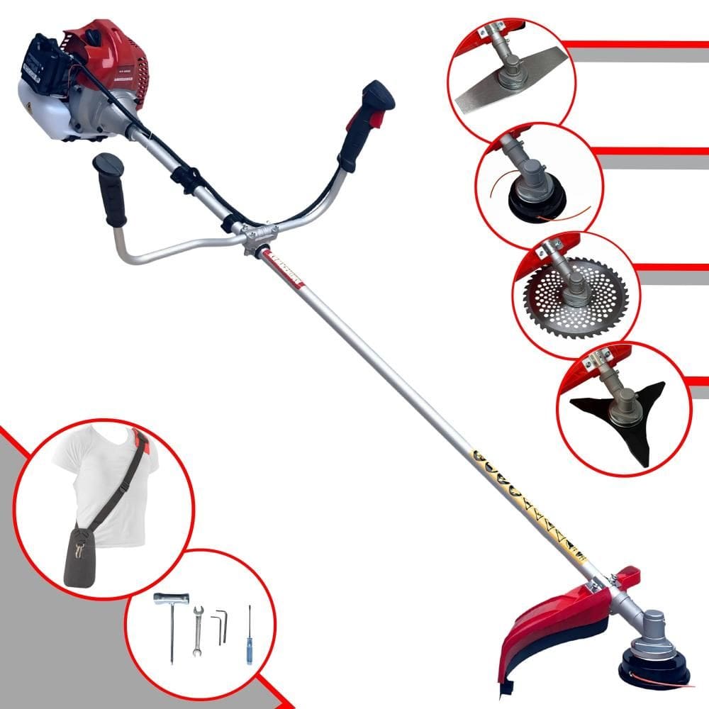 Cortador de Grama À Gasolina Kawashima BCJ431L 43cc 1,7HP 2T Completa Com Carretel de Nylon + Faca 2 Pontas + Faca 3 Pontas + Faca 40 Dentes de Vídea