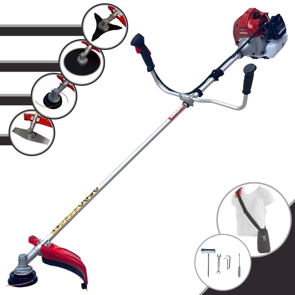Roçadeira Robusta Kawashima BCJ431L À Gasolina 2T 43cc 1,7HP de Alta Performance Com Carretel e Faca 2 Pontas + EXTRA Faca 3 Pontas e Faca 80 Dentes