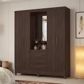 Guarda Roupa Roupeiro Capelinha 04 Portas Pérsia Café Touch Demóbile