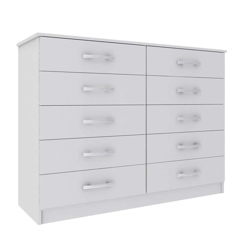 Cômoda Com 10 Gavetas Branco - Evidência