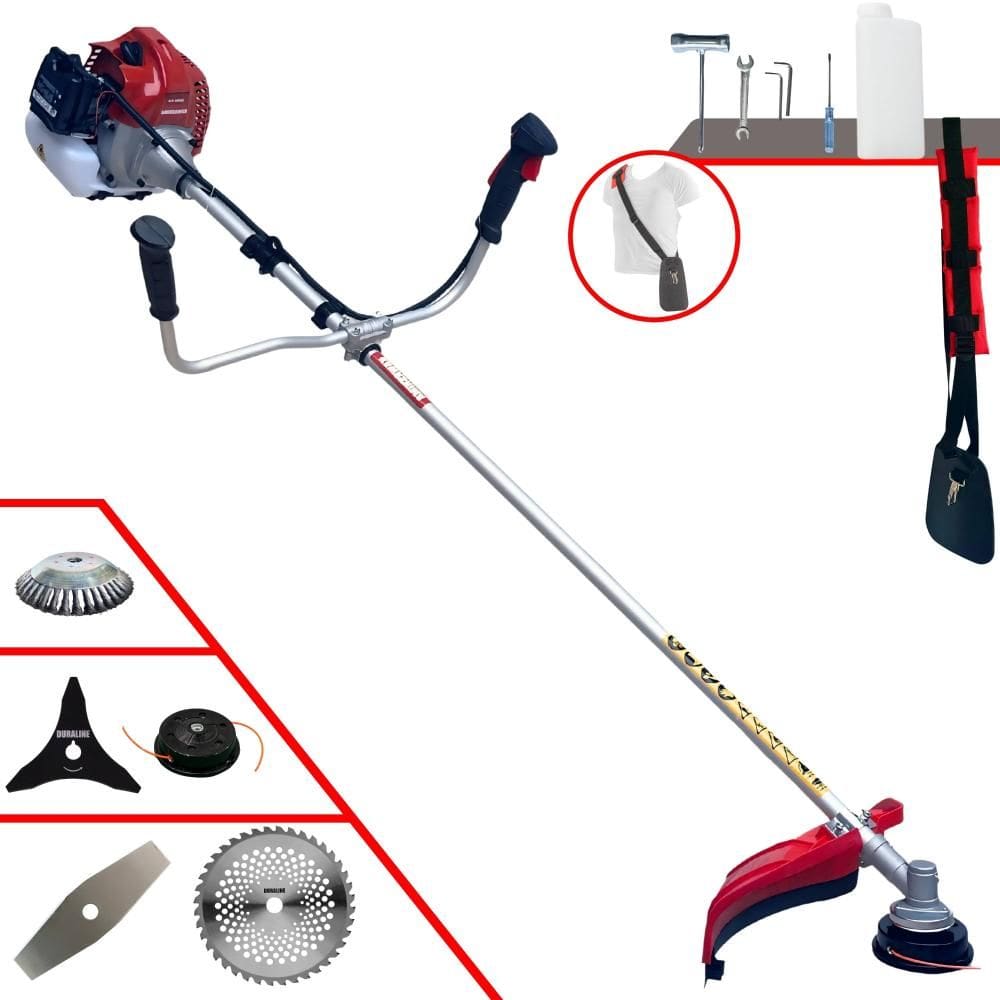 Roçadeira Profissional Kawashima BCJ431L À Gasolina 43cc 1,7HP Completa 5 Opções de Corte Com Lâmina 3 Pontas, Lâmina 40 Dentes e Escova de Aço EXTRA