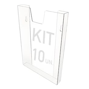 Kit 10 Displays Porta Folha Prontuário Parede A4 Acrílico Ps