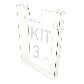 Kit 3 Displays Porta Folha Prontuário Parede A4 Acrílico Ps