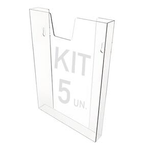 Kit 5 Displays Porta Folha Prontuário Parede A4 Acrílico Ps