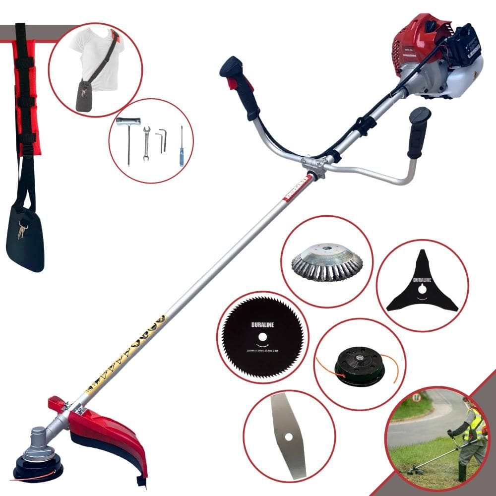 Roçadeira Kawashima BCJ431-L À Gasolina 2T 43cc 1,7HP Completa Com Carretel de Nylon + Faca 2 Pontas + Faca 3 Pontas + Faca 80 Dentes + Escova de Aço