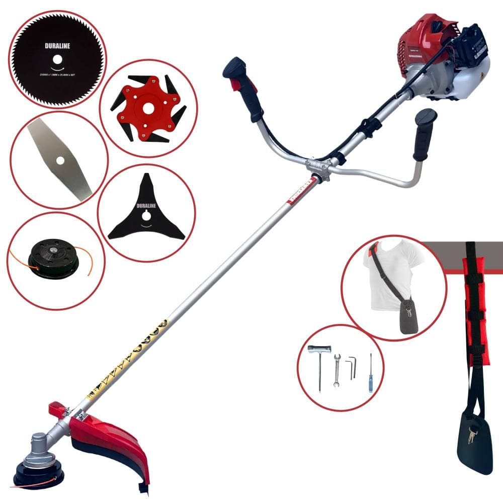 Roçadeira Profissional Kawashima BCJ431-L 43cc 10.000rpm 1,7HP Completa Com Carretel e Faca 2 Pontas + Faca 3 Pontas + Faca 6 Pontas + Faca 80 Dentes
