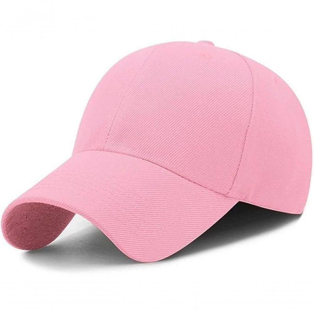 Boné De Beisebol Liso Aba Curva Esportivo Unissex Para Corrida Caminhada Ciclismo Rosa Claro