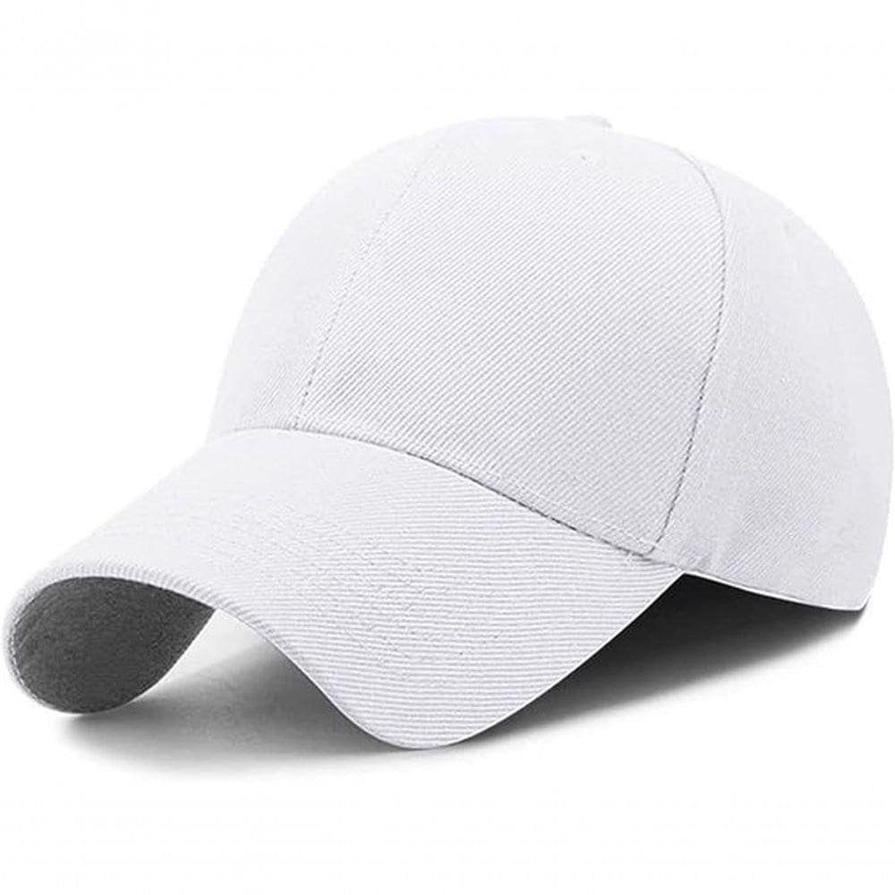 Boné De Beisebol Liso Aba Curva Esportivo Unissex Para Corrida Caminhada Ciclismo Branco