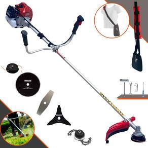 Roçadeira Kawashima BCJ431-L 2T 43cc 10.000rpm 1,7HP de Potência Completa Com Carretel e Faca 2 Pontas + Faca 3 Pontas + Faca 80 Dentes + Trimmer