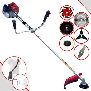 Roçadeira Máquina de Corta Grama Kawashima BCJ431L À Gasolina 43cc 1,7HP Com Carretel + Facas 2 Pontas + 3 Pontas + 6 Pontas + 40 Dentes + 80 Dentes
