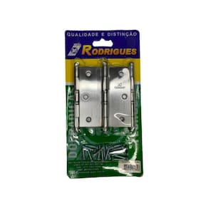 Cartela Dobradiças 3 Unidades 3.1/2x3 Md 5296 Aço Cromo