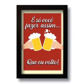 Quadro Decorativo Frase Cerveja Divertida 33x43 Cm