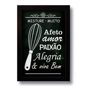 Quadro Decorativo Frase Misture Muito Amor 33x43 Cm