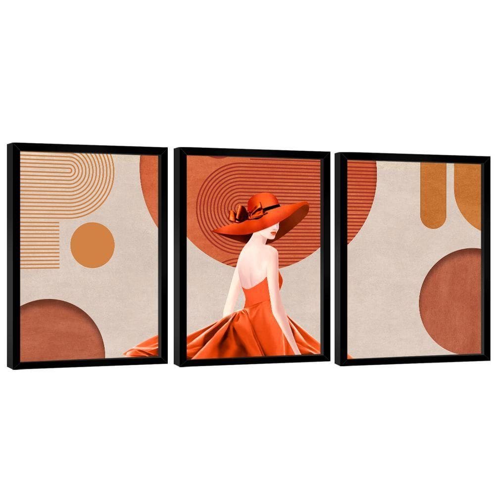 Quadro Decorativo Trio Abstrato E Mulher