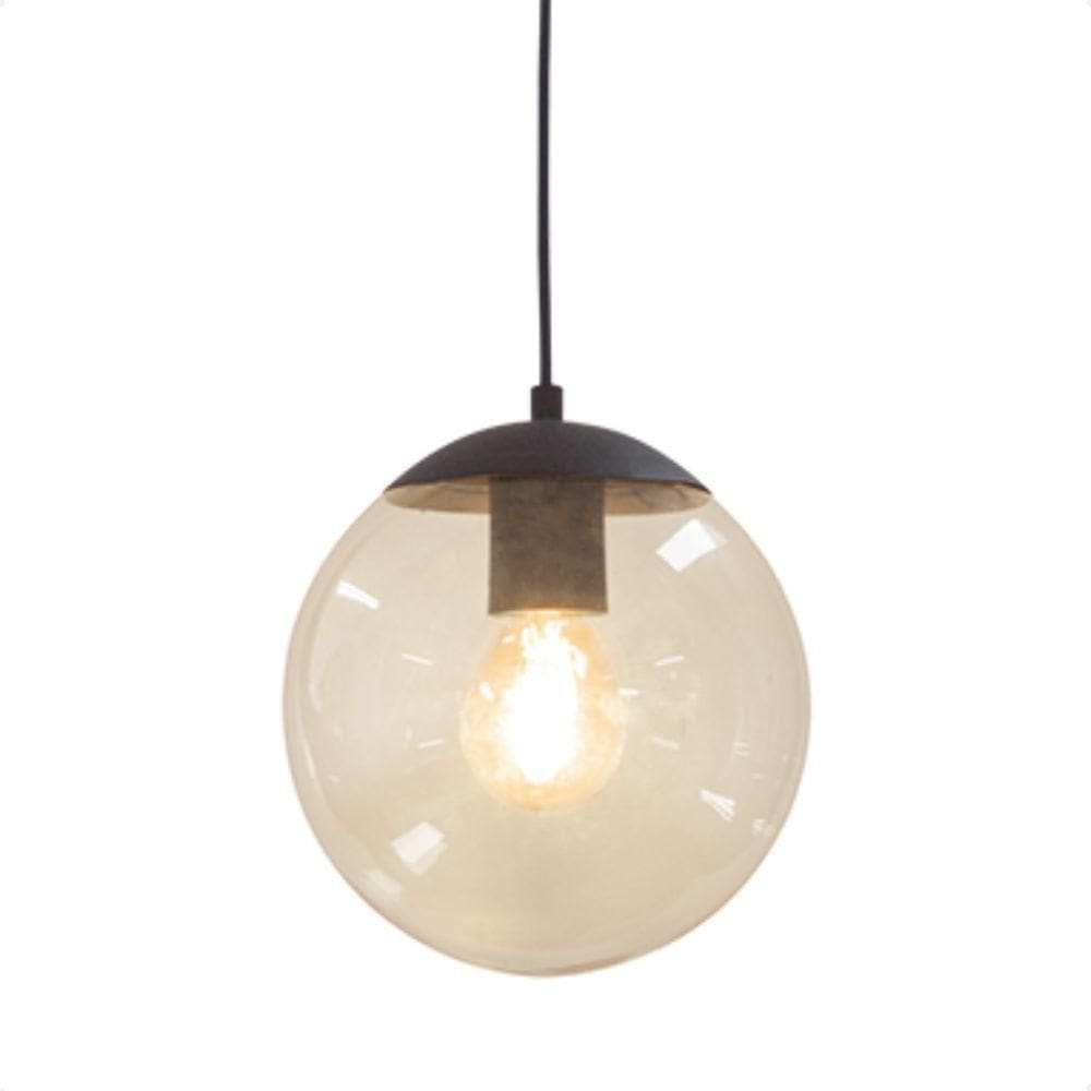 Lustre Pendente Blumenau Globb E27 Bivolt âmbar