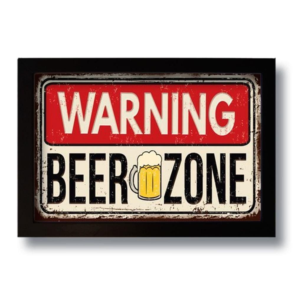 Quadro Decorativo Vintage Beer Zone 33x43 Cm
