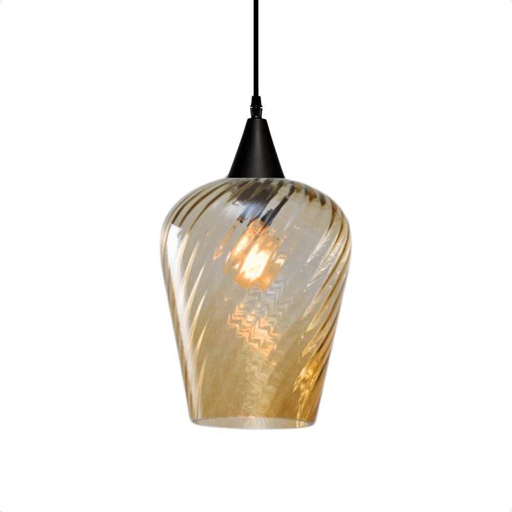Lustre Pendente Taschibra Monalisa G Rigato âmbar E27 Bivolt Preto