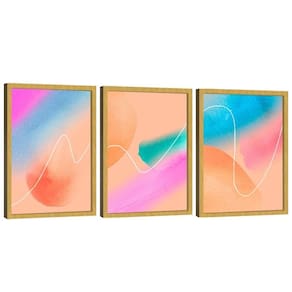 Quadro Decorativo Trio Abstrato Pintura Colorida