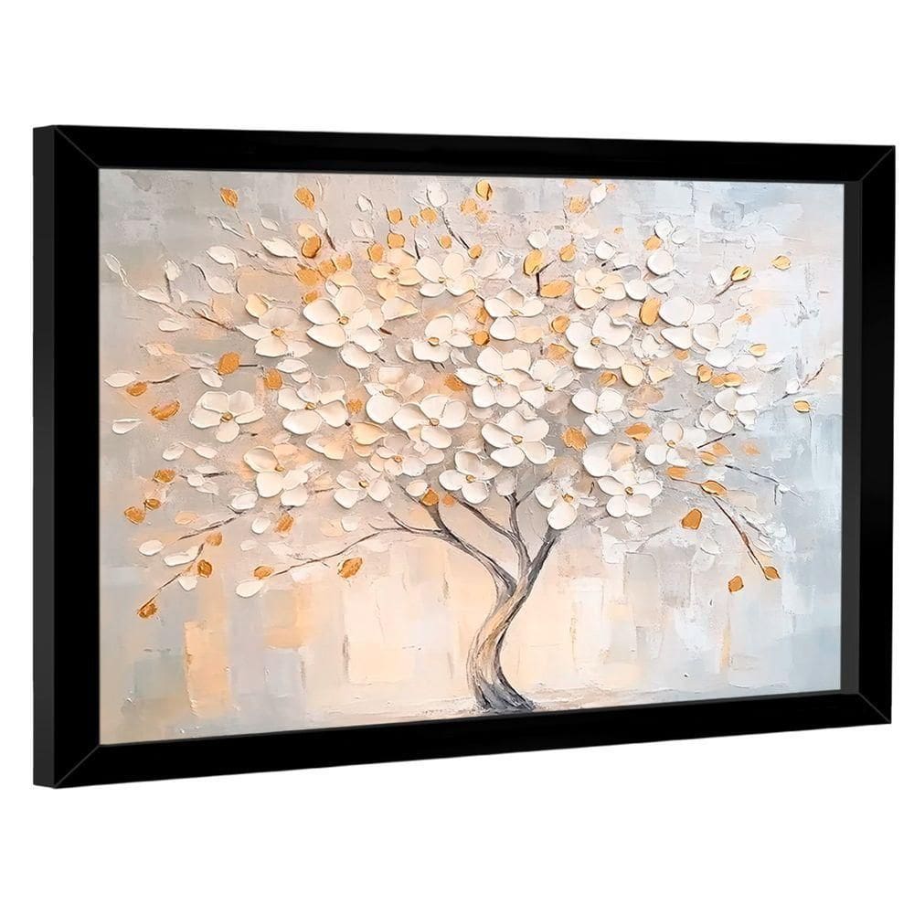 Quadro Decorativo árvore De Flores Brancas
