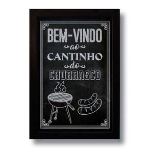 Quadro Decorativo Frase Cantinho Do Churrasco 33x43 Cm