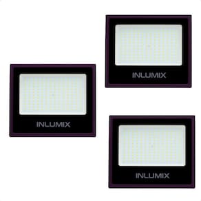Kit 3 Refletor Holofote De Led 200w Branco Frio 6500k Preto 110/220v