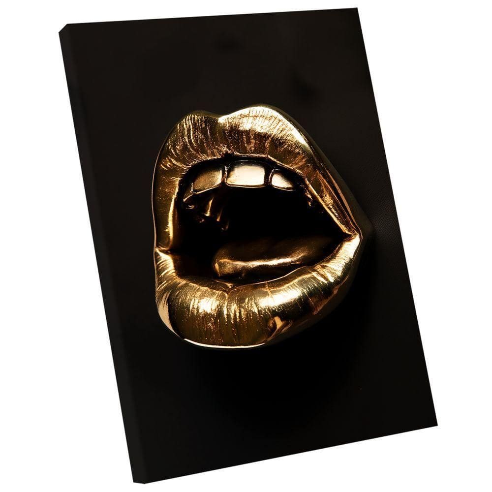 Quadro Decorativo Boca Dourada 3d