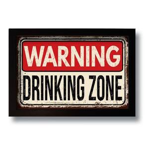Quadro Decorativo Vintage Drinking Zone 33x43 Cm