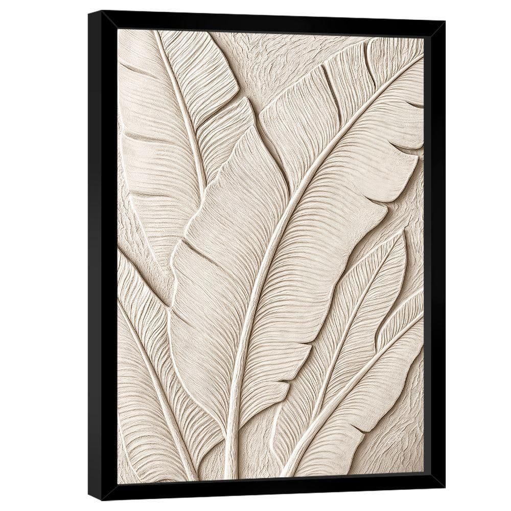 Quadro Decorativo Abstrato Folha Off-white
