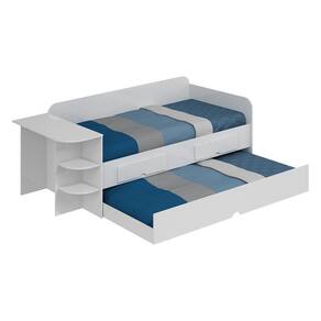 Sofá Cama Helena Branco Com Escrivaninha E Colchões Supreme D33 - Permóbili Baby Branco