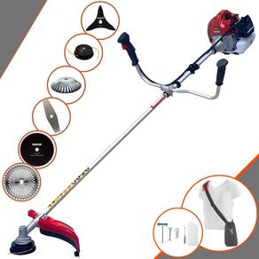 Roçadeira Kawashima BCJ431L 43cc 1,7HP Com Carretel Nylon e Lâmina Facão + Lâmina 3 Pontas + Lâmina 40 Dentes Vídea + Lâmina 80 Dentes + Escova de Aço