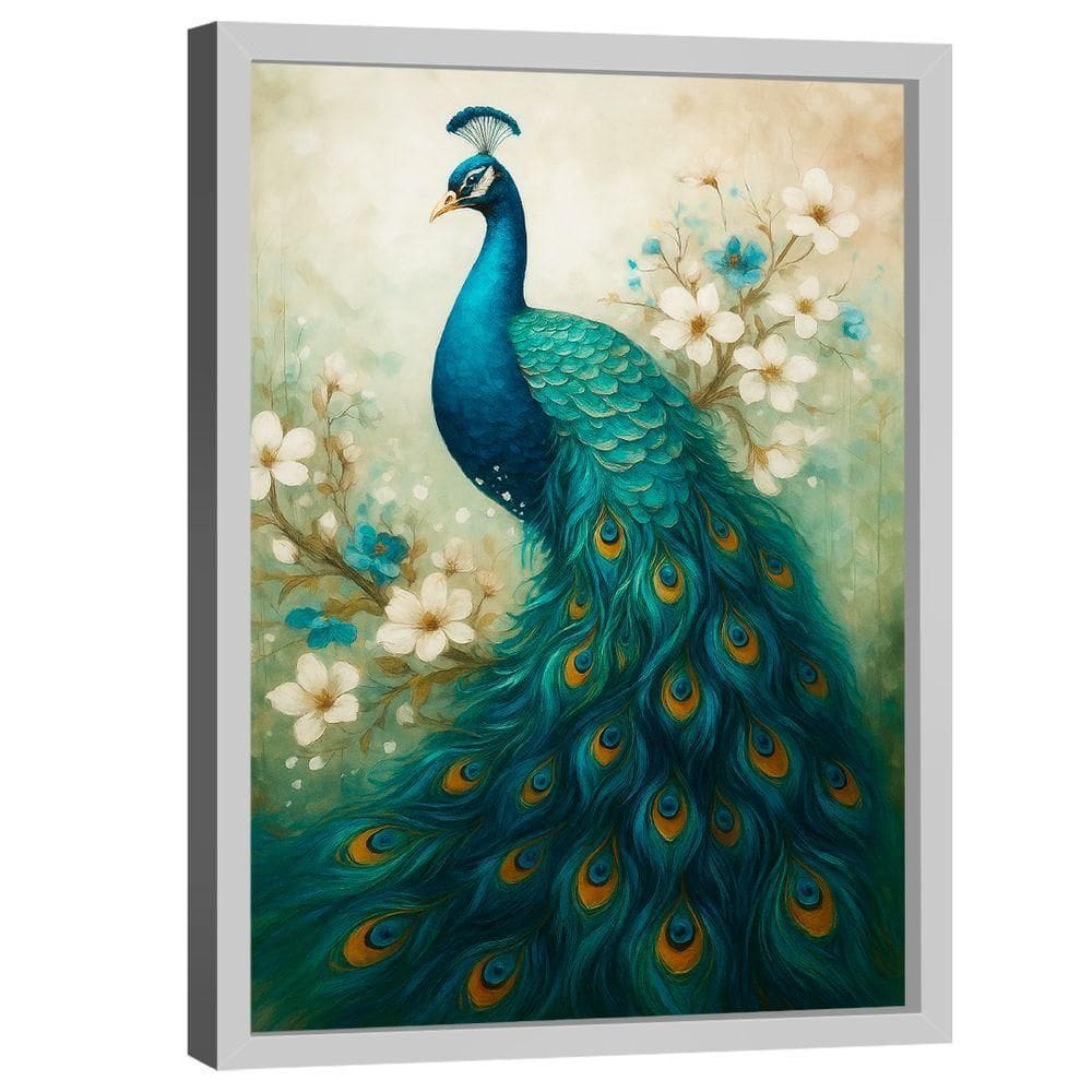 Quadro Decorativo Pavão Estilo Pintura