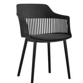 Cadeira Marcela Estofada Moderna Resistente Polipropileno Sala Jantar Cozinha - Preto