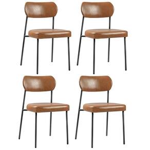 Conjunto 4 CadeirasLavíniaCouríssimo Amarula/aço Preto - Salaone Couríssimo Amarula/aço Preto