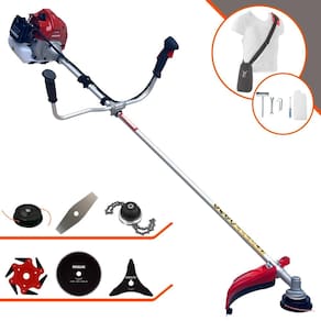 Roçadeira Profissional À Gasolina BCJ431-L 43cc 1,7HP Com Carretel e Lâmina Facão + EXTRA Lâmina 3 Pontas, Lâmina 6 Pontas, Lâmina 80 Dentes e Trimmer