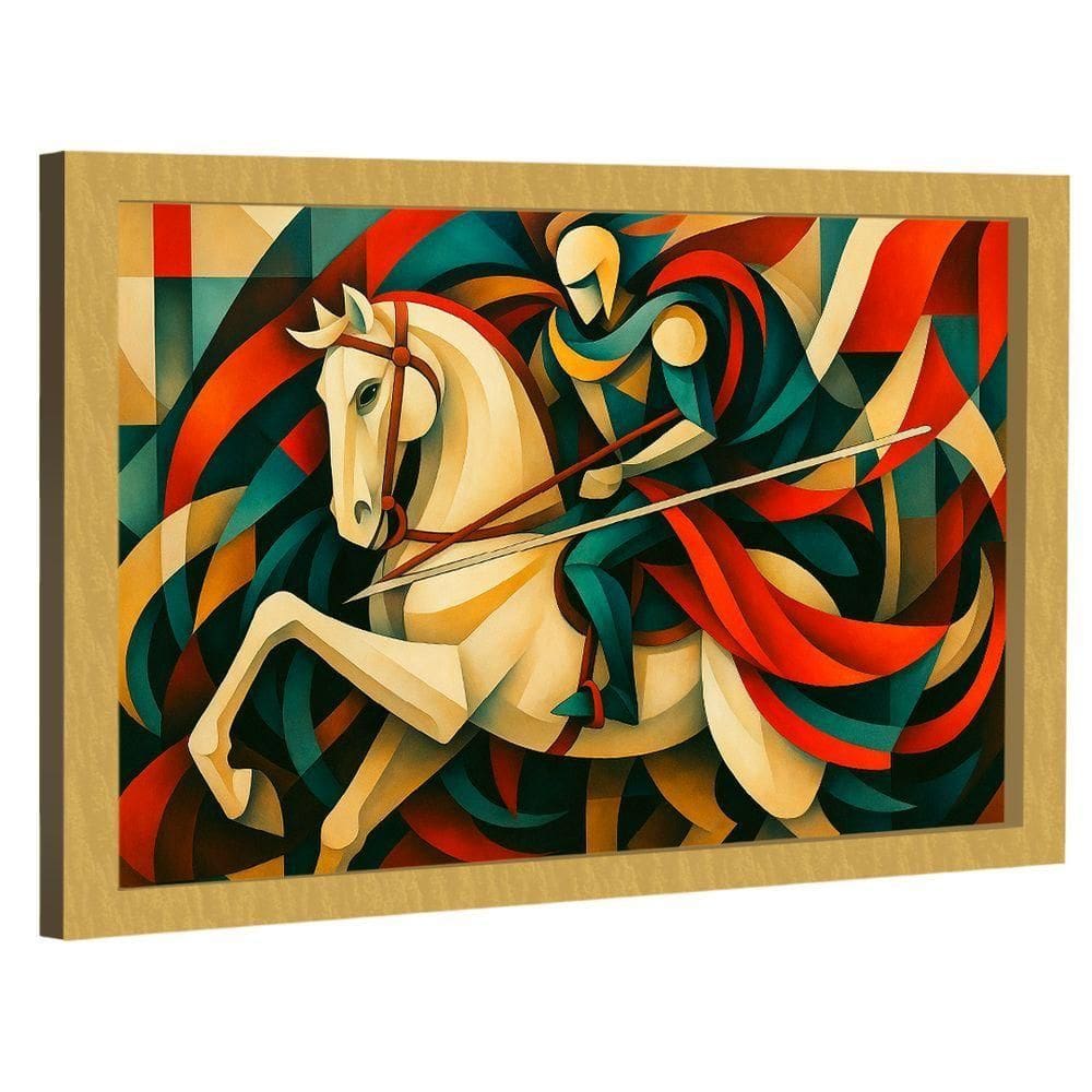 Quadro Decorativo São Jorge Em Abstrato