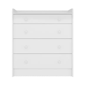 Cômoda Infantil 4 Gavetas Doce Sonho Branco Com Trocador - Qmovi Branco