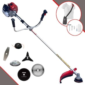 Máquina de Cortar Grama Lateral À Gasolina Kawashima BCJ431L 43cc 1,7HP de Potência 10.000rpm Roçadeira Multifuncional Completa Com 6 Opções de Cortes