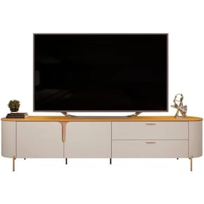 Rack Para Até 75 Polegadas 2 Portas 2 Gavetas Com Led Celine Off White 240cm