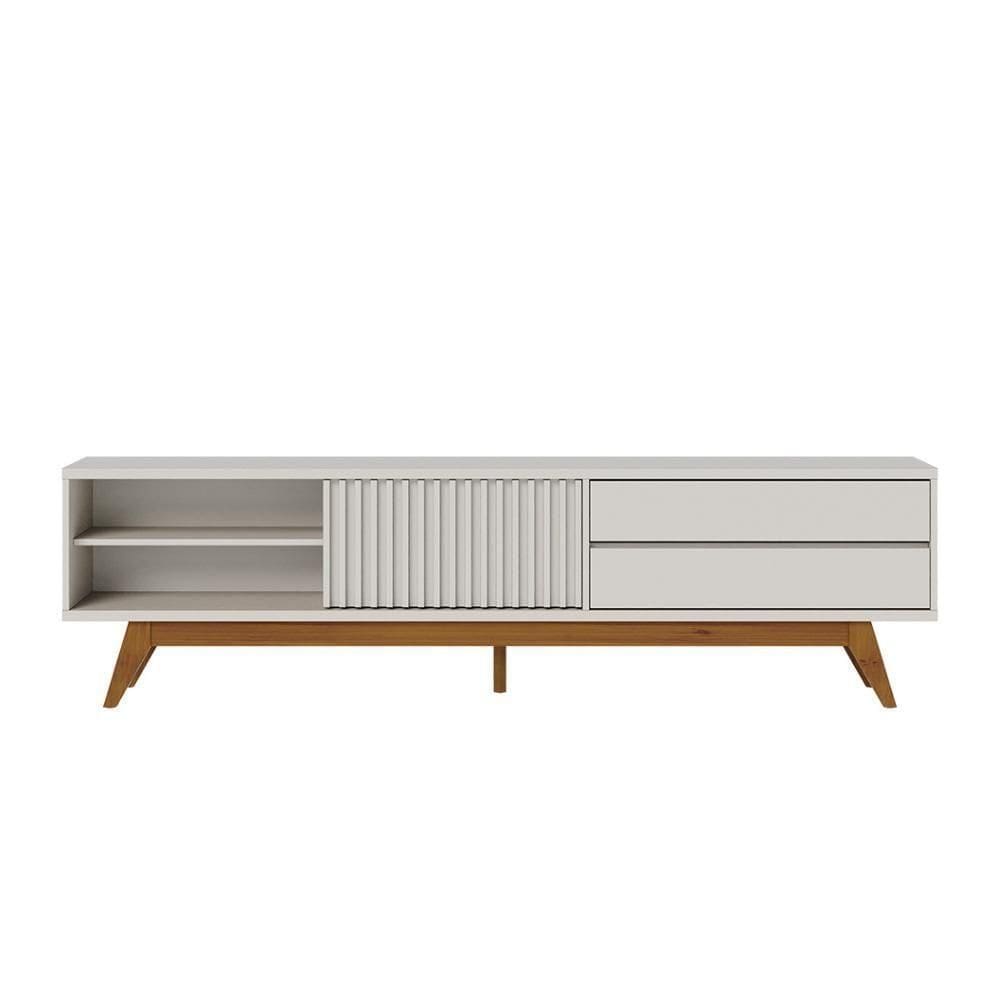 Rack Para Até 75 Polegadas 1 Porta 2 Gavetas Veneza Off White 200cm