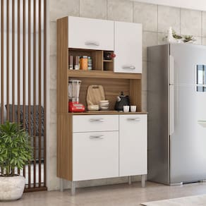 Cozinha Compacta Malta Amêndola Touch Branco Demóbile