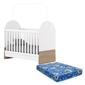 Berço Mini Cama Magia Branco Jequitibá Com Colchão 130x60 Tend Tudo Móveis - Henn