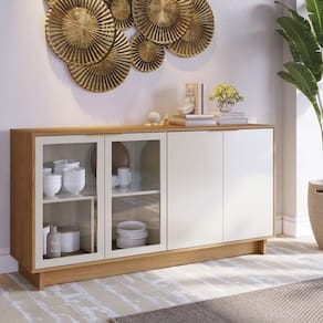 Aparador Para Sala Buffet Ambiente Vitória Freijó Off White – Colibri