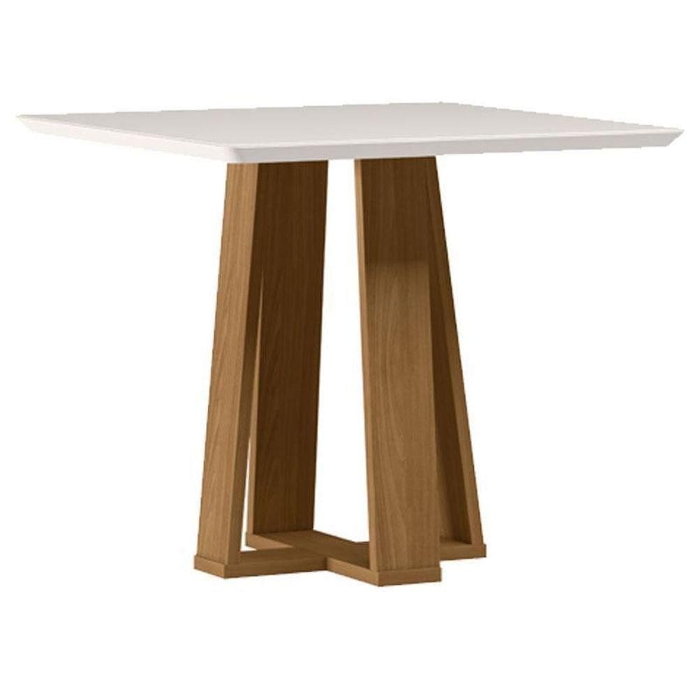 Mesa De Jantar 90x90 Cm Valência Com Vidro Ype Off White – New Ceval
