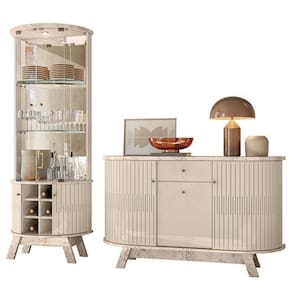 Aparador Para Sala Buffet Monza E Cristaleira Marina Calacata Off White – Madetec