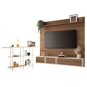 Home Suspenso Max Castanho Off White E Aparador Infinity Off White- Hb Móveis
