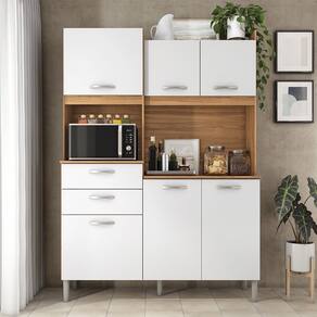 Cozinha Compacta Harmonia Amêndola Touch Branco Demóbile