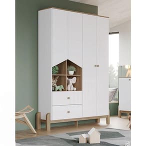 Guarda Roupa Infantil Ambiente Ternura 4 Portas Branco Jequitibá - Henn