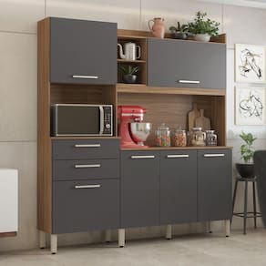 Cozinha Compacta Select Amêndola Touch Grafito Demóbile