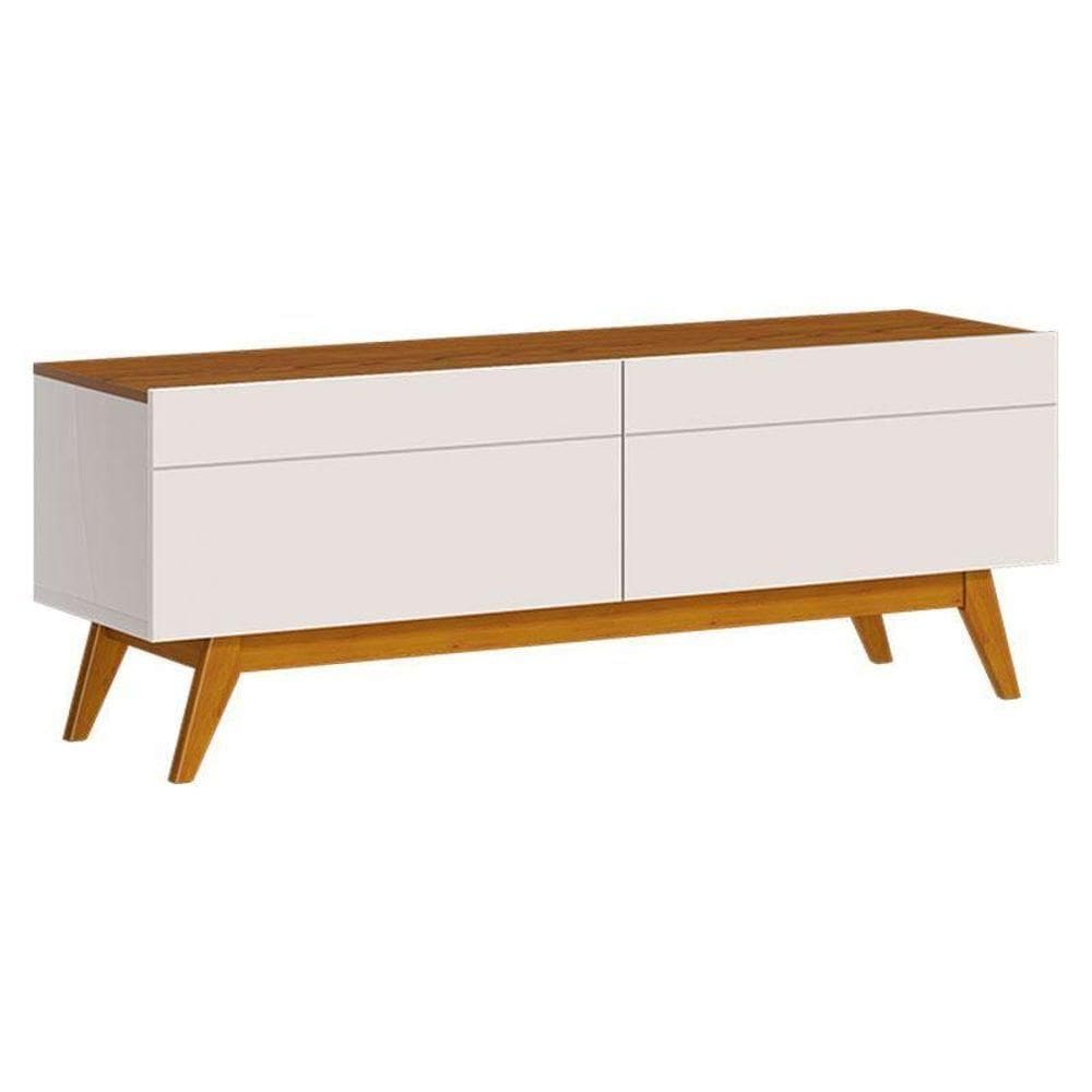 Rack Bancada Classic 2 Gavetas Off White Freijó Touch - Imcal